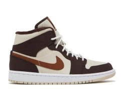 Wmns Air Jordan 1 Mid SE 'Cream Dark Chocolate'